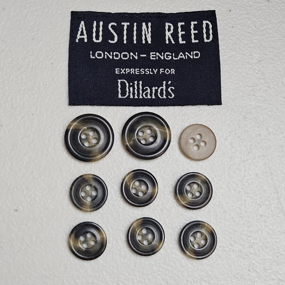 Austin Reed Dillard's Blazer Button Replacement‎ Set of 9 Brown Tortoiseshell